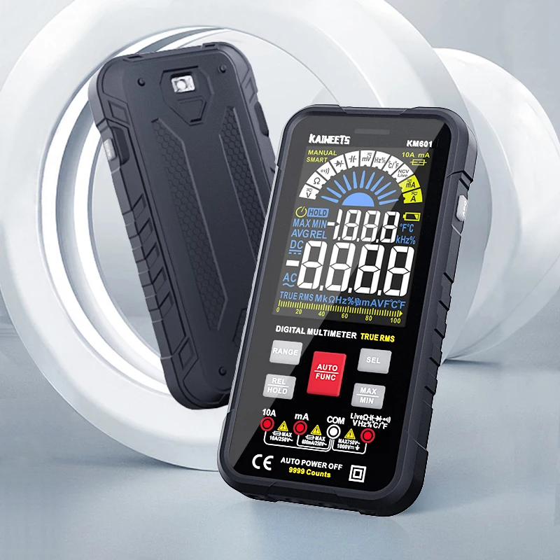 KAIWEETS KM601 Precision Digital Smart Multimeter 9999 Counts True-RMS Multimetro with Color Screen LCD