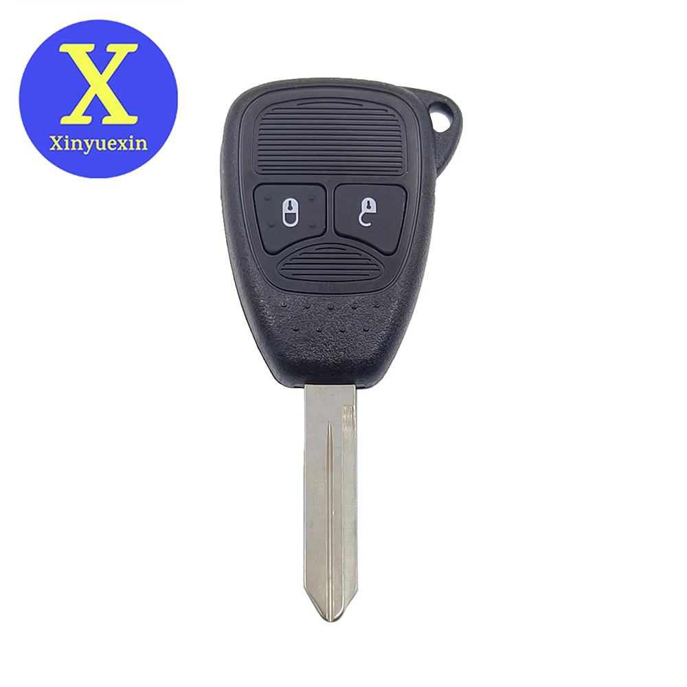 

Xinyuexin Uncut Blade Blank Key Remote Shell Case Cover for Chrysler Dodge Jeep 4 Buttons Car Accessories