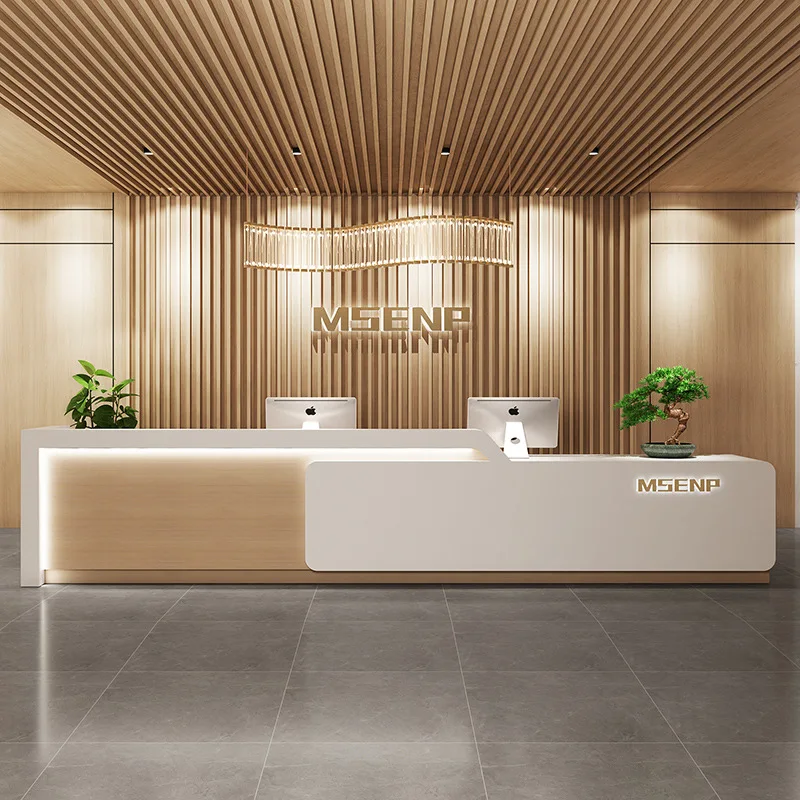 Meja Kasir Modern Kelas Atas Bergaya Cina untuk Lobi Hotel, Meja Resepsionis, Furnitur Cajero JT40C