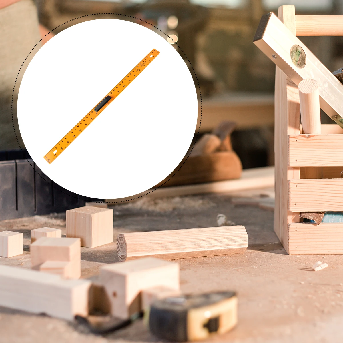 Mathematics Teaching Meter Ruler Sectional Plastic Office with Handle Length Measuring Tool