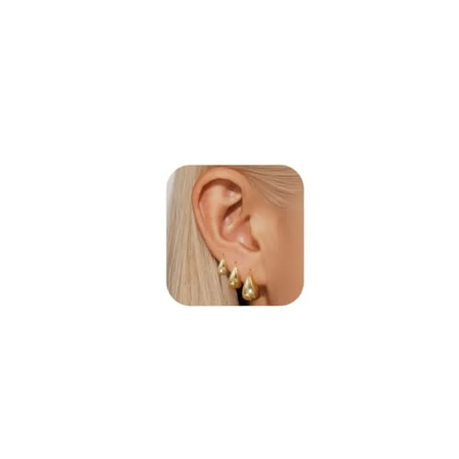 

Hoop Earrings for Women, 14k Gold Plated Hoop Earring, 925 Sterling Silver Dainty Cubic Hypoallergenic Earrings Set, Hoop Earri
