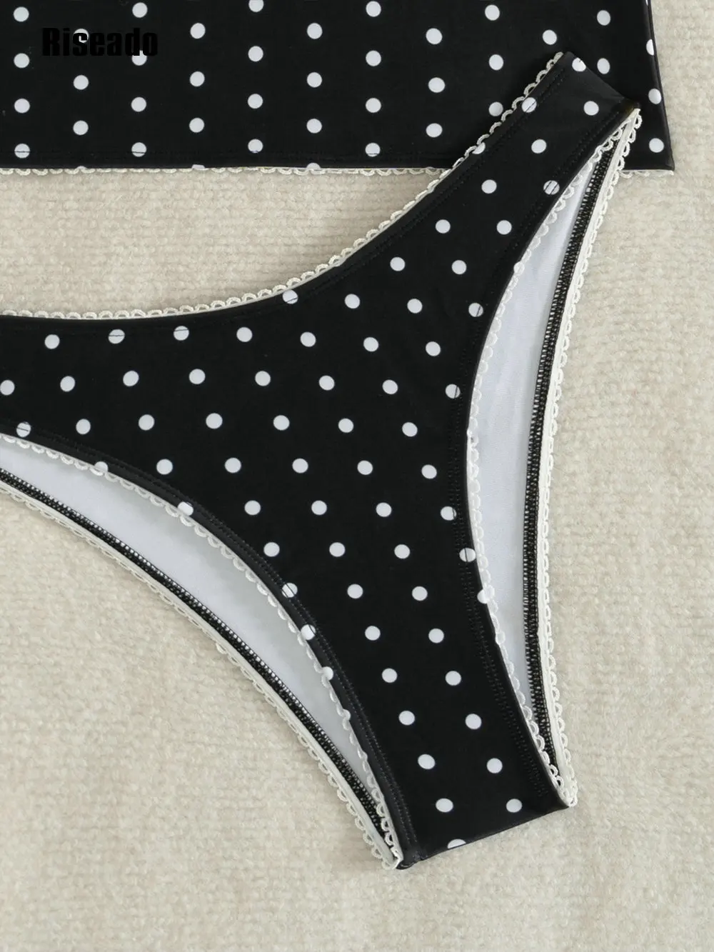 مثير المحاصيل قمم البيكينيات مجموعة العميق الخامس الرقبة ملابس السباحة نقطة طباعة يغرق تانك اقتصاص أعلى 2 قطعة مجموعة للمرأة #5