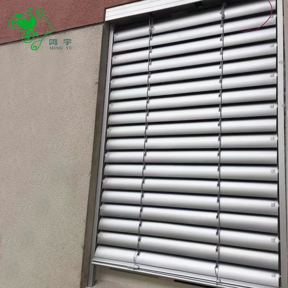 Customization 80mm Motorised Outdoor Aluminum Blinds Exterior Aluminum Venetian Blinds Outdoor Window Blinds