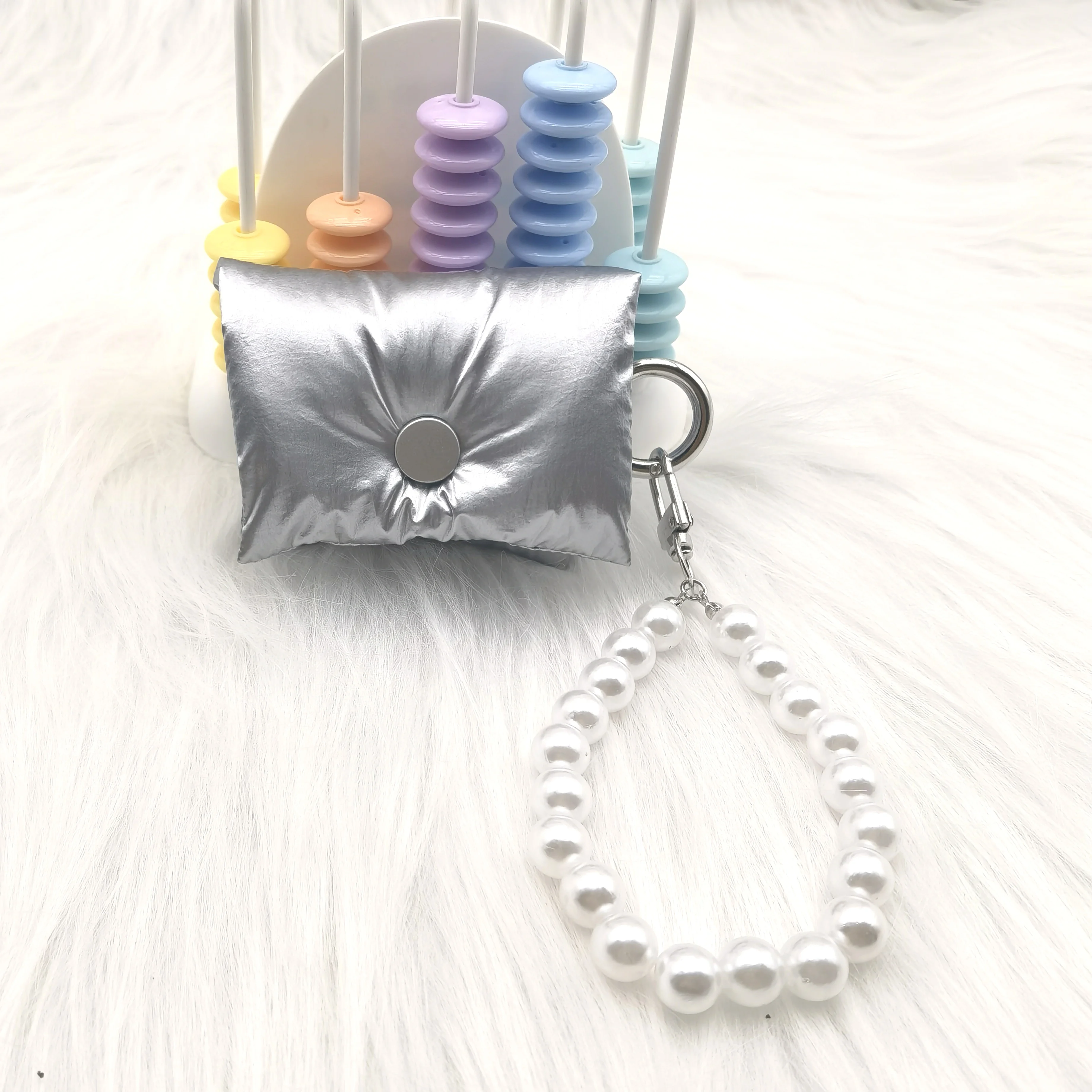 

Winter Cozy Down Cotton AirPods Case Cover for Girls - Compatible with AirPods 3/4/Pro - Soft Plush with Wrist Beaded Strap