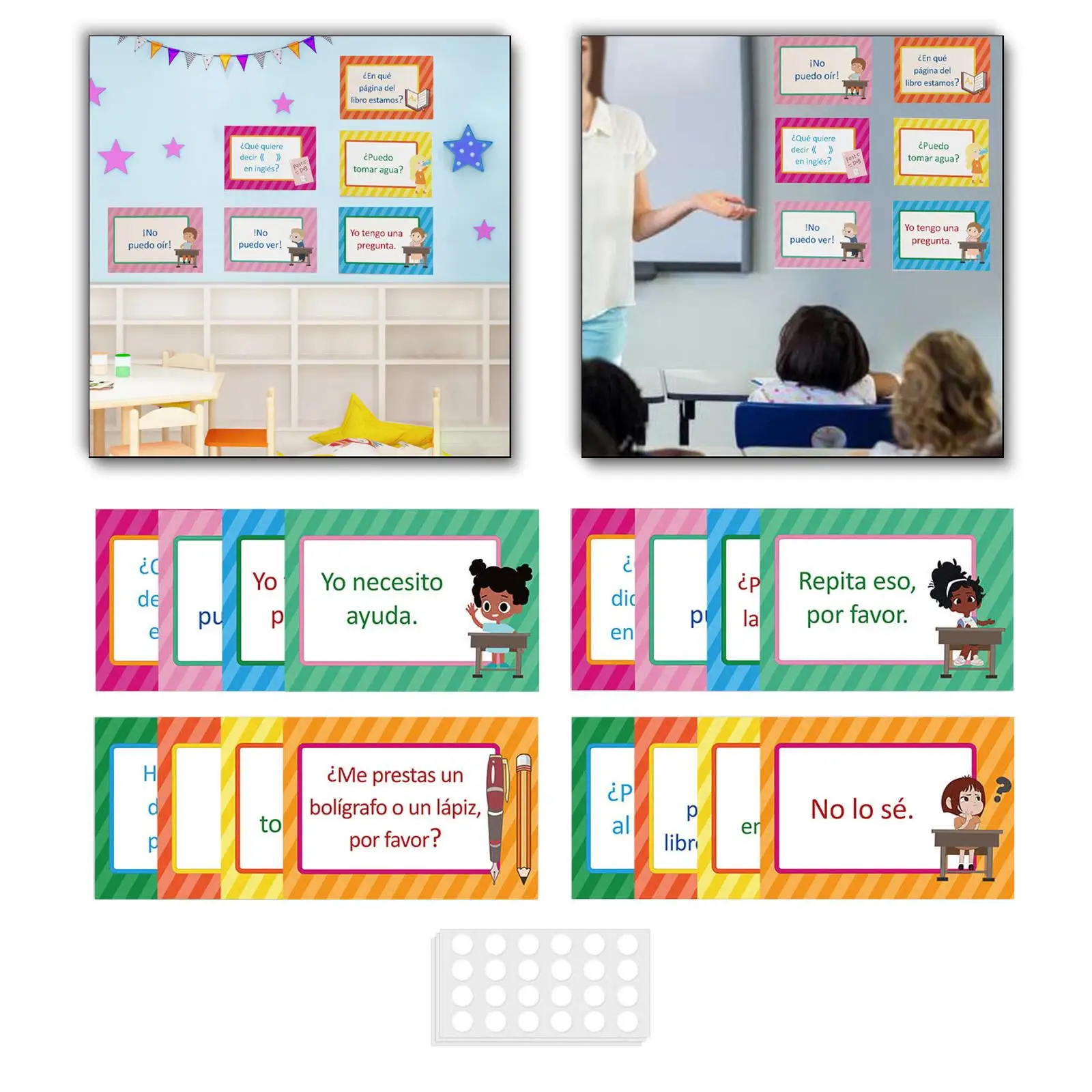 16x Spanish Poster Wall Chart 21x28.5cm Teaching Materials for Elementary