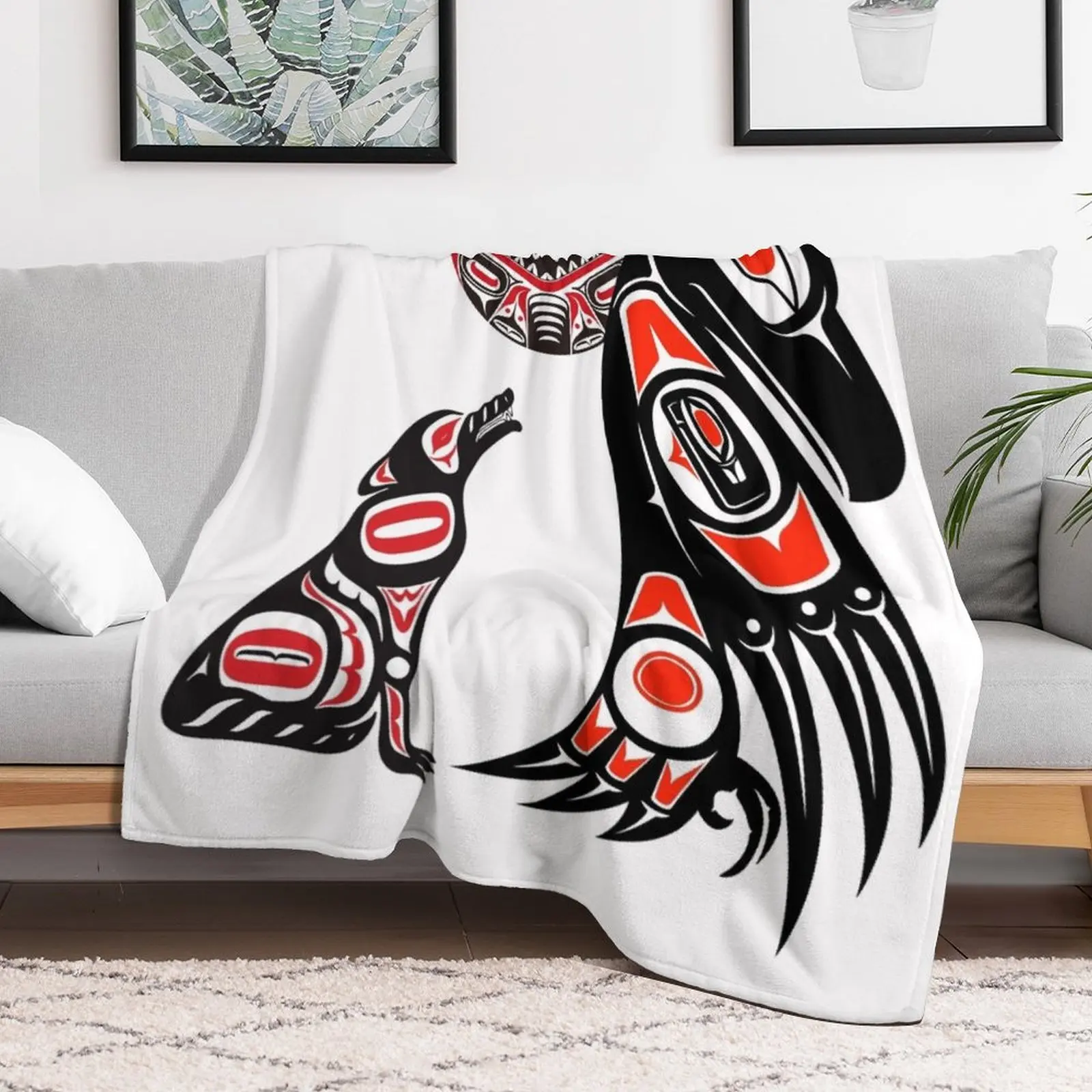 Haida Tlingit Native Essential Throw Blanket Tourist funny gift Warm Blankets