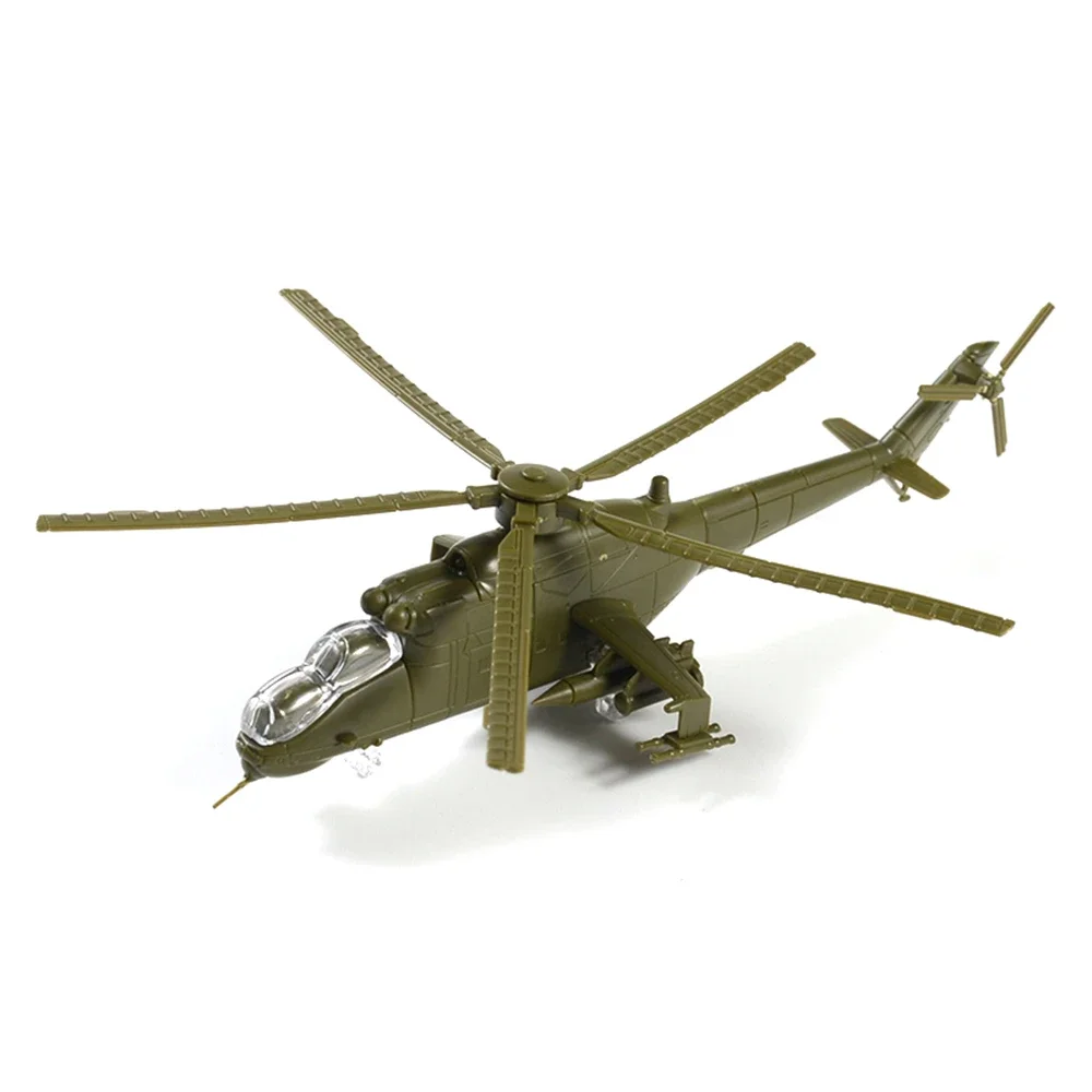 Mini Puzzle Building Toys Desktop Ornaments Soviet MI-24V  Helicopter Gunship Assembly Airplane Plastic Military Model