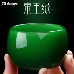 Vert Empire Teacup Jade Porcelain Master Cup Single Cup Green Tea Cup Large Imitation Jade Glazed Kung Fu Tea Set