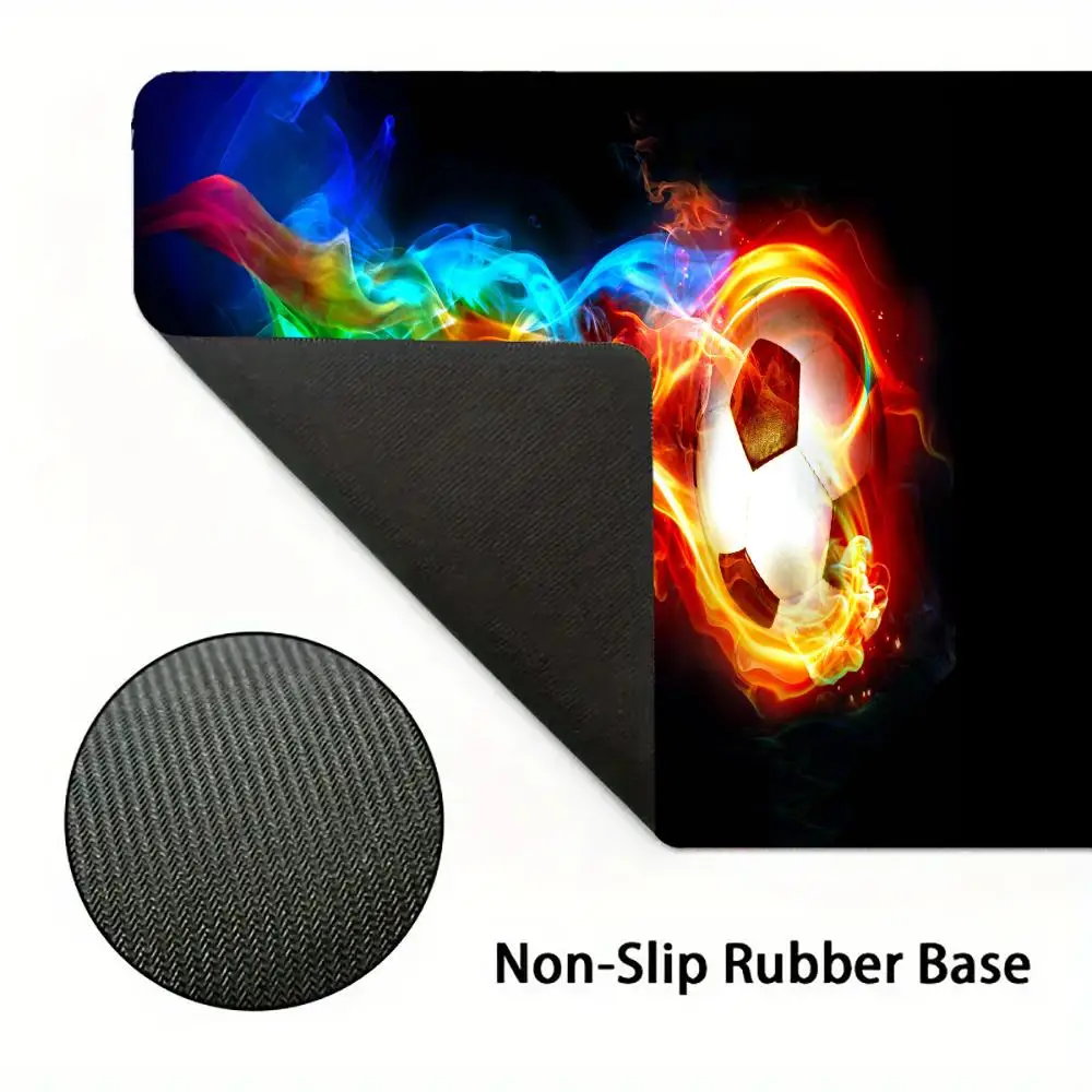 Cool Fire Football Mouse Pad Desk Accessory Aesthetic Large Gaming Mousepads Nootbook Game Rug Non-slip Laptop Tablet Mat PC