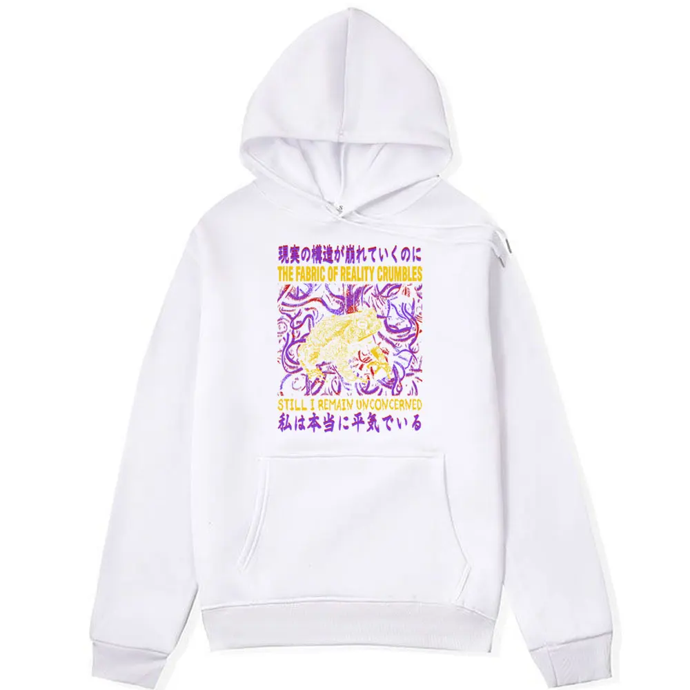 Reality Crumbles Frog Funny Hoodie Men Women Fashion Oversized Long Sleeve Sweatshirt Winter Hip-hop Harajuku Fleece Pullover