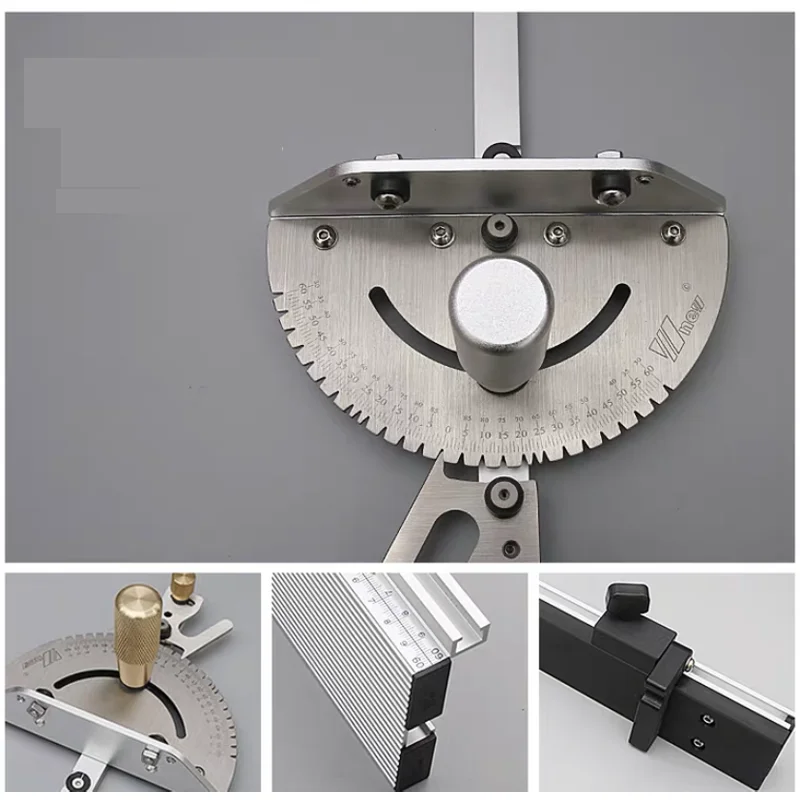 Verstekmeter Aanpassing 0-60 Graden Houtbewerkingstafel Zaaggreep 60 Graden Montage Hoekliniaal Multifunctioneel Houtbewerkingsgereedschap
