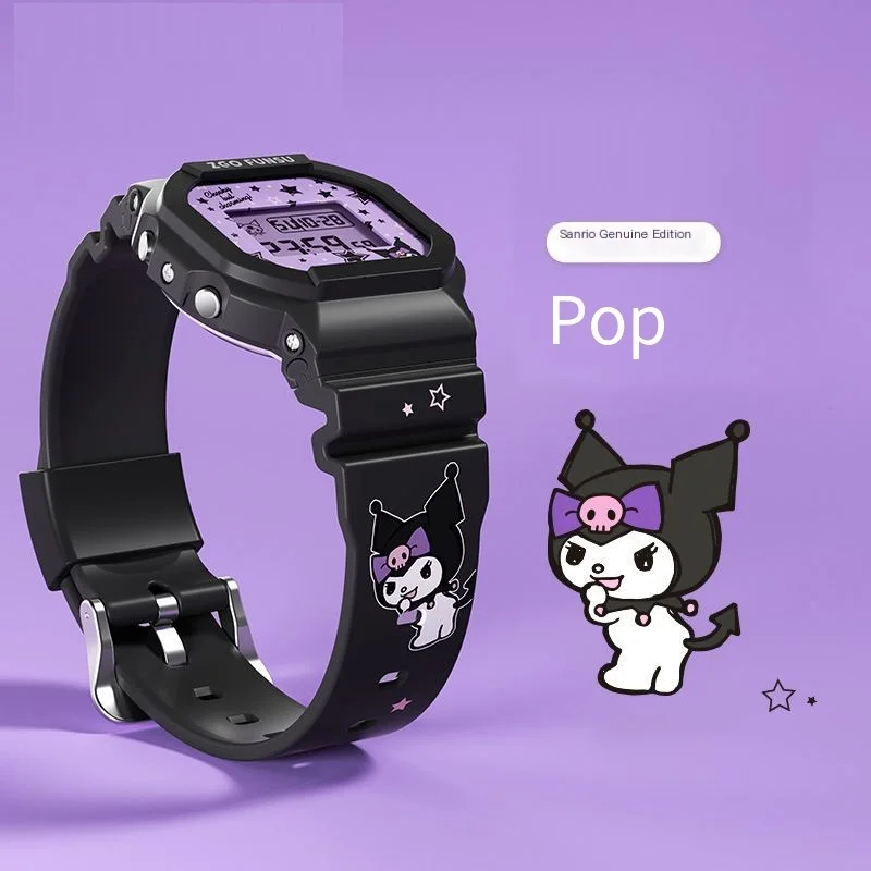 Sanrio Kuromi-reloj deportivo inteligente para niñas, temporizador luminoso resistente al agua para estudiantes, productos populares, relojes electrónicos, regalos de cumpleaños