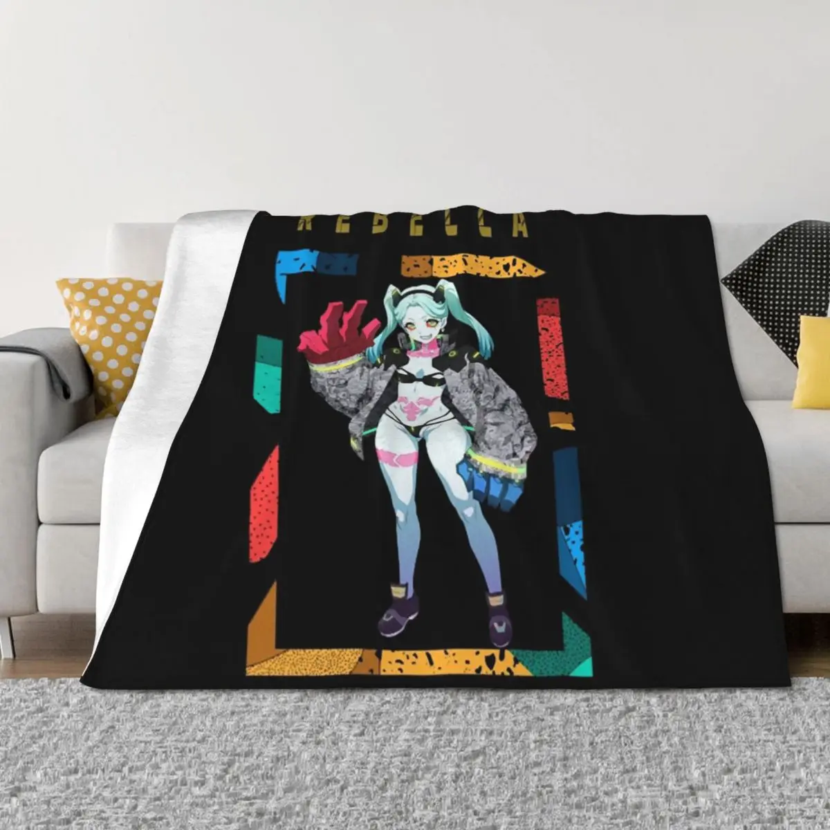 

Rebecca Cyberpunk v1 Throw Blanket Furry Blankets Sofas Of Decoration Moving sofa bed Blankets