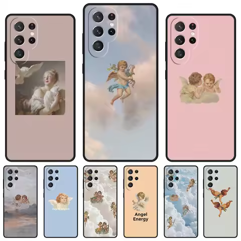 angel Aesthetic Art phone case For Samsung Galaxy S24 S23 S22 Ultra Note 10 20 Plus S8 S9 S10 S20 S21 FE Cover