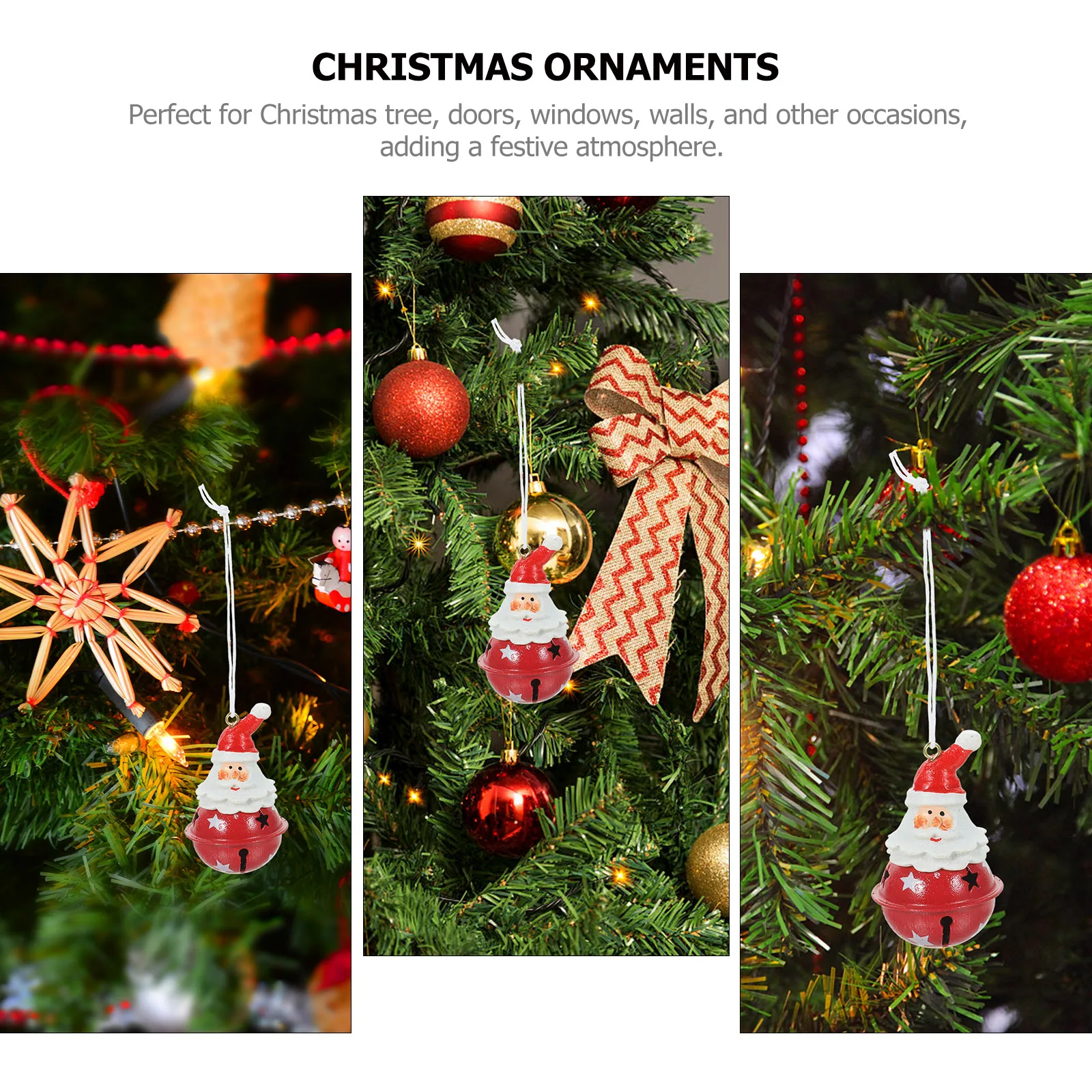 

Ornaments Santa Claus Christmas Decoration Pendant Hollow Out Bell Iron Hanging