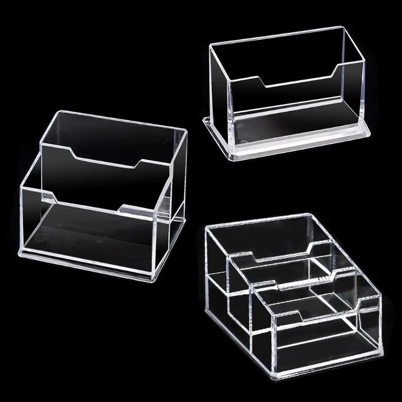 พรีเมี่ยม Thicken CLEAR ผู้ถือบัตรธุรกิจการ์ดกล่องใส่นามบัตรสำหรับกรณี 210-ความจุการ์ด 3 วงเวียน