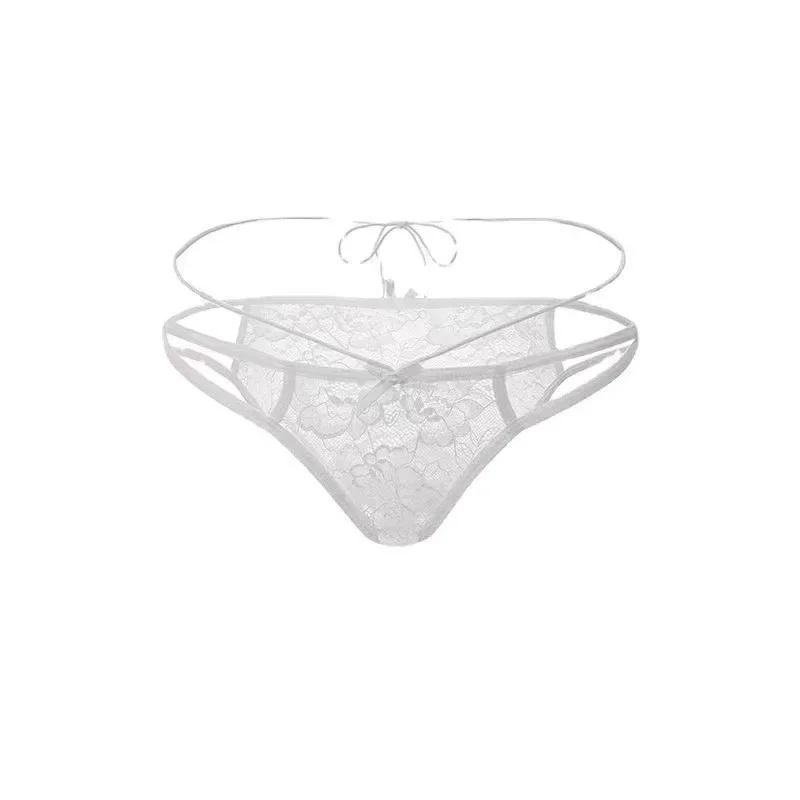 SP&CITY Temptation Bangdage Lace Sexy Underpants for Women Bow Hollow Out Cotton Crotch Soft Panties Thin Transparent Briefs