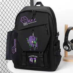 Cartoon Evangelion EVA Unit 1 School Bag Large Capacity Trendy Backpack for Primary and Secondary School Students Christmas Gift