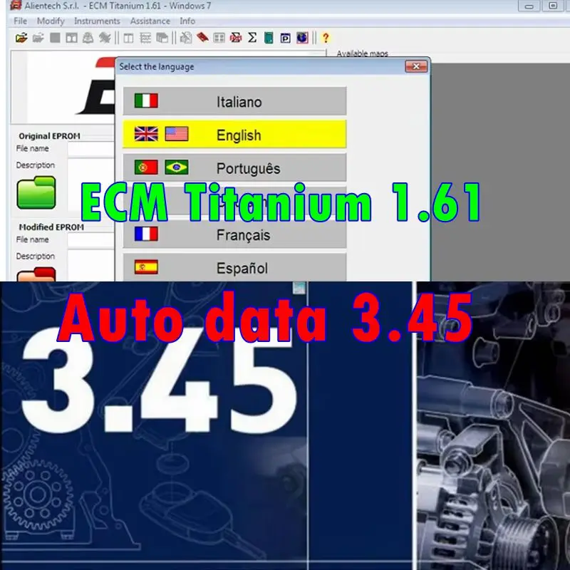 Latest Auto Data 3.45+ECM Titanium 1.61 with 26000+ Drivers ECU Tool Compatible with Windows 7/8/10 - Driver ECM 18259