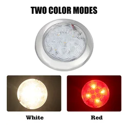 Marine Bright Slim LED Ceiling Light RV Red/White Bi-Color Dome Light Ceiling Lamp For Caravan Boat Yacht Camping Car
