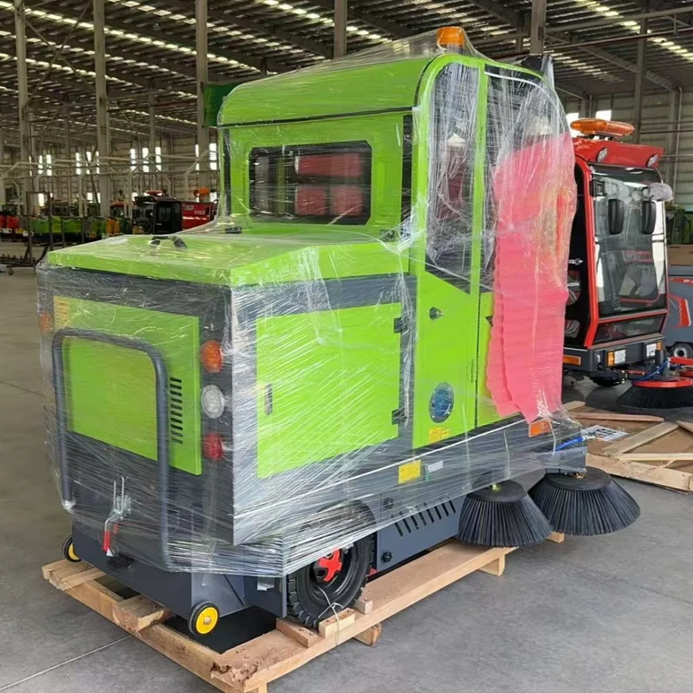 Electric 48V Industrial Ride-On Sweeper Large Floor Cleaner with Continuous 6-Hour Working Time
