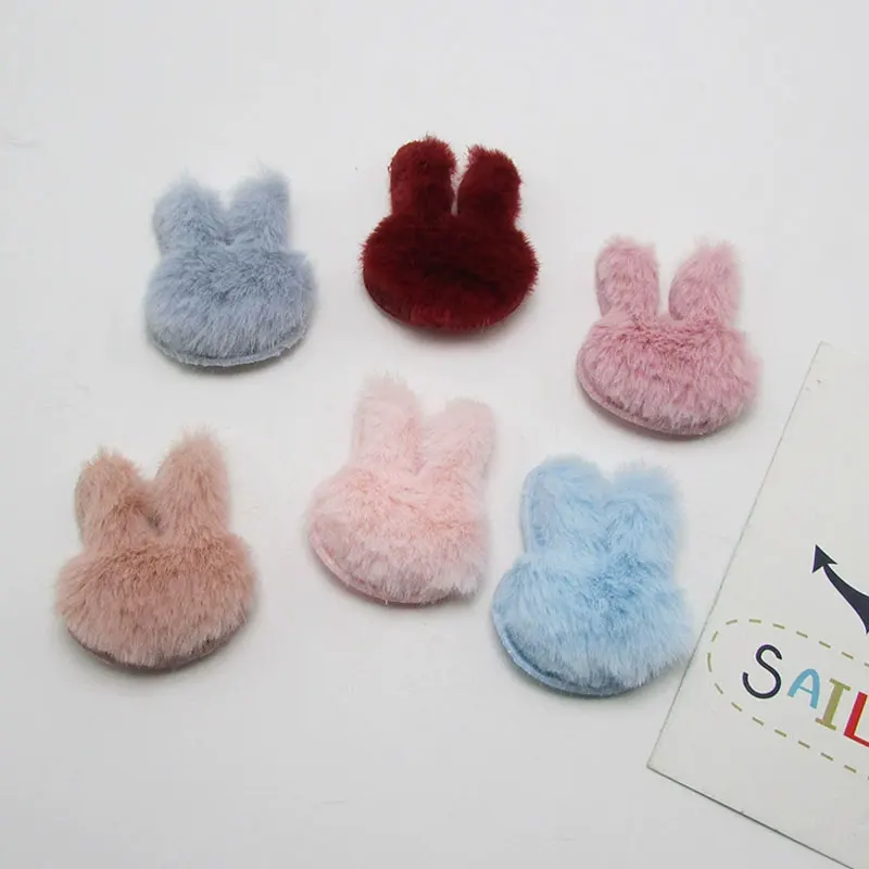 Small size 40pcs/lot Multi Color Furry Felt Padded Heart/Star/Crown Appliques for DIY Handmade Children\'s hair Clip Accessories