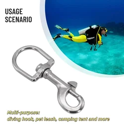 Seawater-Proof 360° Rotating Eye Bolt Hook Stainless Steel Fastener For SCUBA Pets Marine-Grade Swivel Carabiner Diving Gear