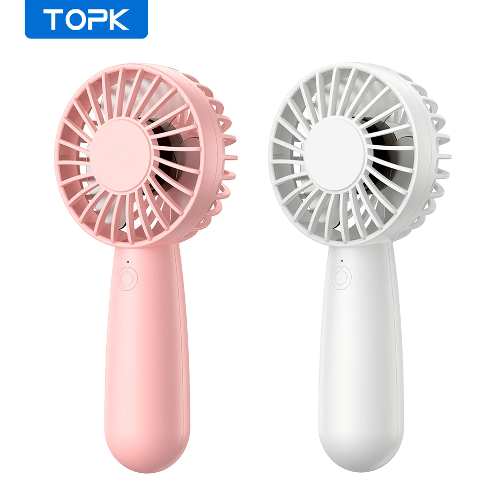 TOPK Mini Portable Fan 1200mAh USB Charging 3-speed Handheld Fan for Men & Women Suitable for Office Outdoor Travel and Camping