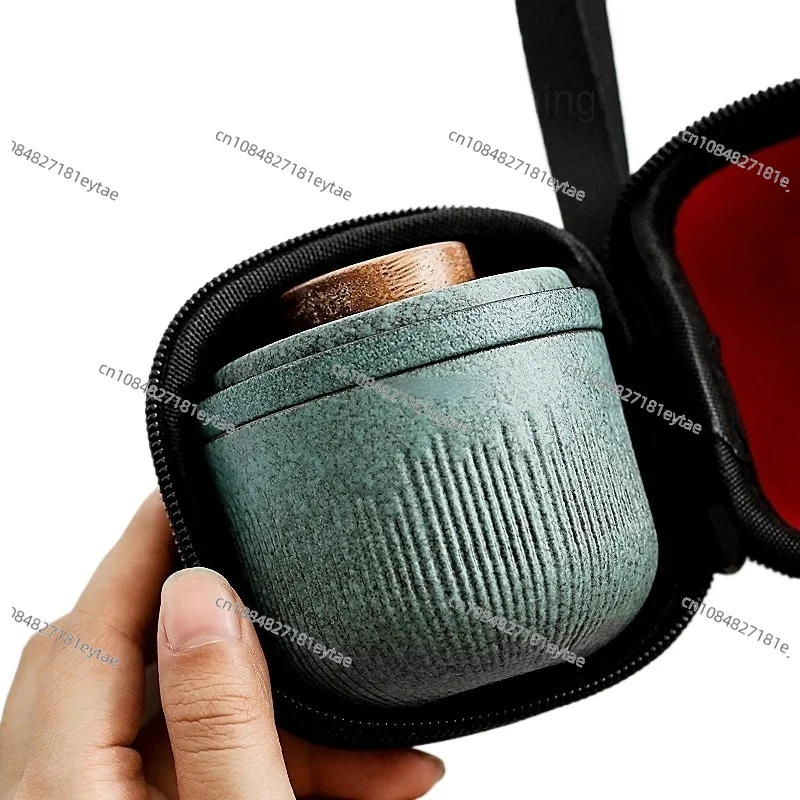 Travel Kung Fu Tea Set Outdoor Car Quick Cup One Pot Two or Three Cups Mini Carrying Bag Filter Coffee Teapot