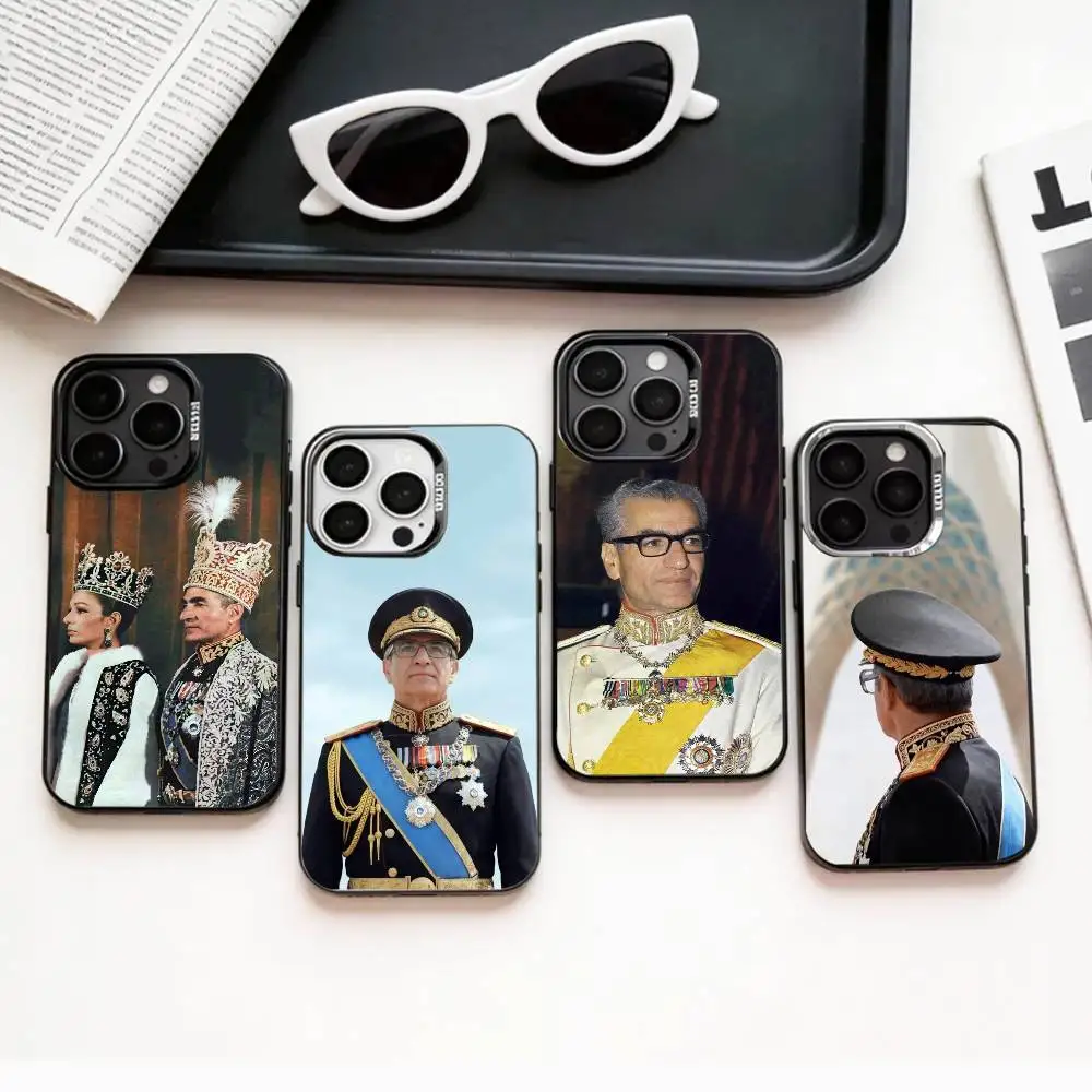 

M-Mohammad Reza P-Pahlavi I-Iran Phone Case For iPhone17,16,15,14,13,12,11 Plus,Pro Max Colored Silver Plated Inside Cover