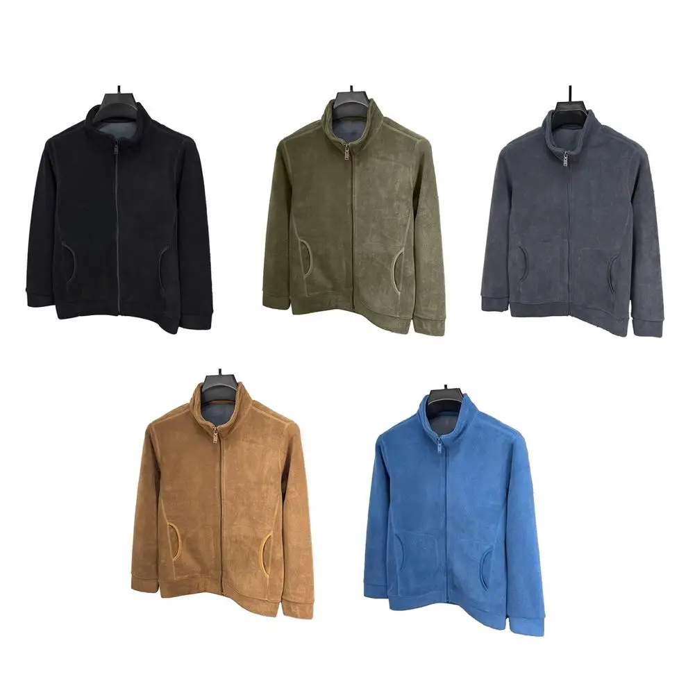 High Quality Thicken Warm Fleece Jacket for Men Zipper Neck Pullover Men's Sweatshirt Soft Shell Mens Jacket