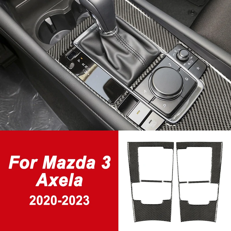 

For Mazda 3 Axela 2020-2023 Shift Panel Center Console Decorative Cover Sticker Carbon Fiber Decal Car Interior Accessories