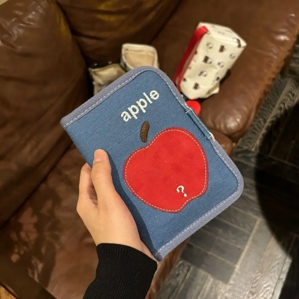 新しい旅行パスポートホルダーデニムフルーツかわいい旅行パスポート財布多機能デザイナーカードホルダートラベルアクセサリー