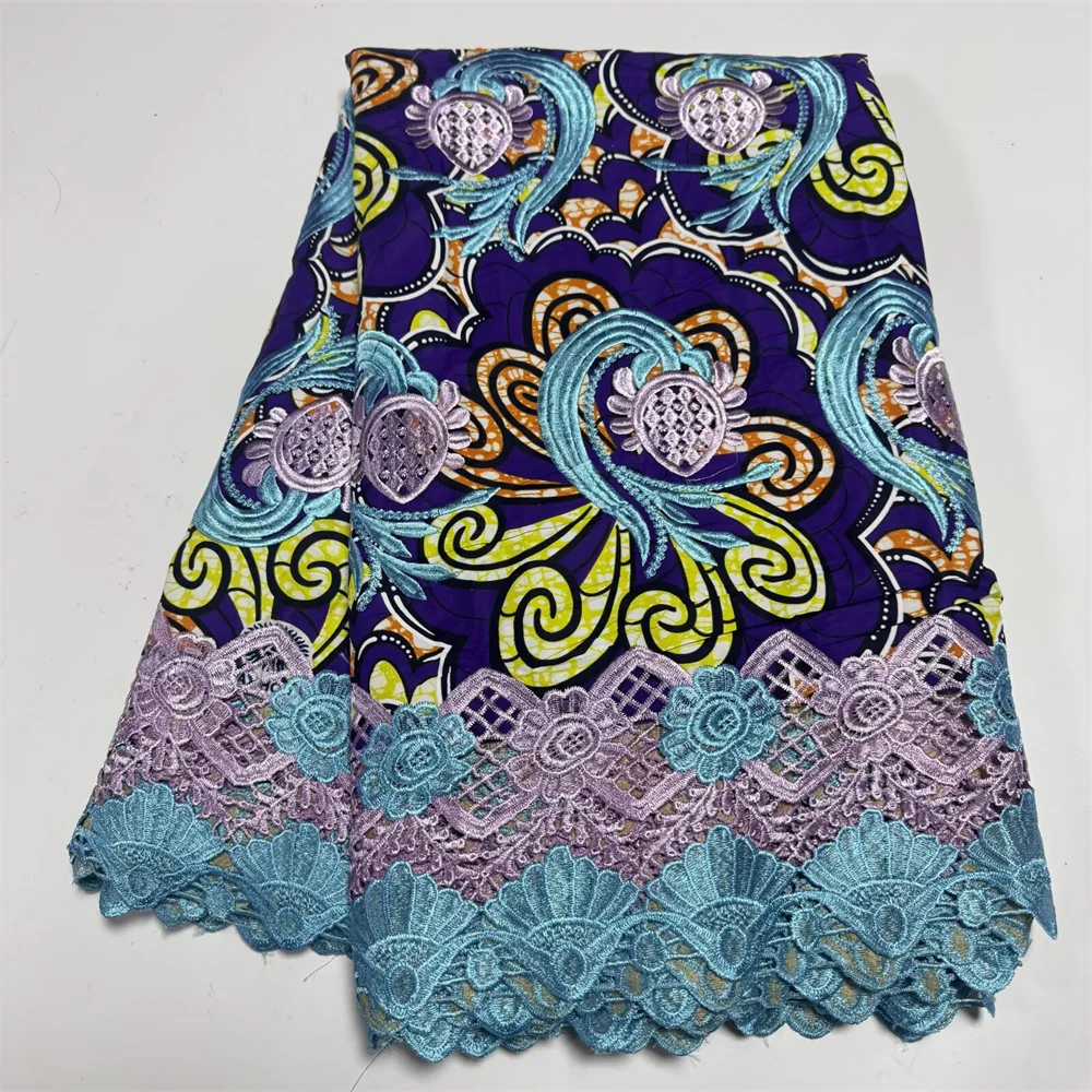 

Высокое качество гипюровая вышивка африканская восковая кружевная ткань 2025 французское кружево для женщин платье 6 ярдов Анкара