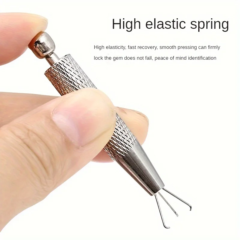 Piercing Ball Grabber Tool 4 Prongs Stainless Steel Gripper For Jewelry Making Gemstone Diamond Small Screw Pickup