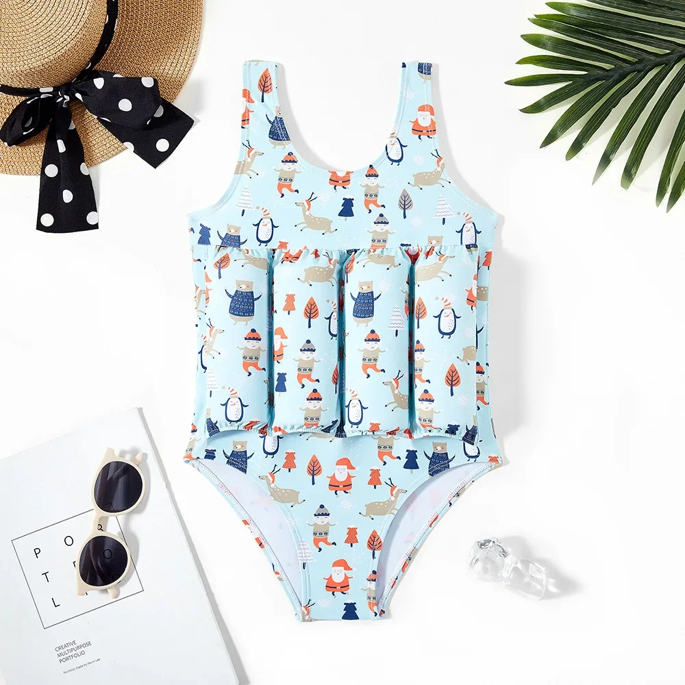 Cute Cartoon Girls costume da bagno Summer One Piece Swimwear neonate Float Swim Vest 2-7 anni bambini Floatation costume da bagno galleggiabilità