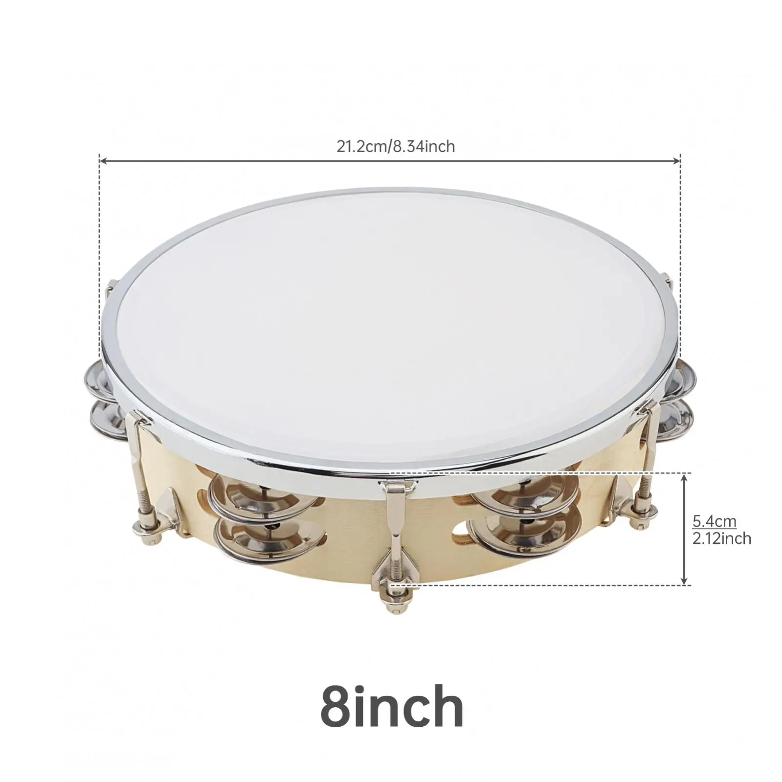 Obrázek 3: 8 / 10uo palec laditelný dvojitý rvát se jingles dřevo tambourine pro jeviště / církev s tuningu klíč, kov vyztužené formulovat ruka buben