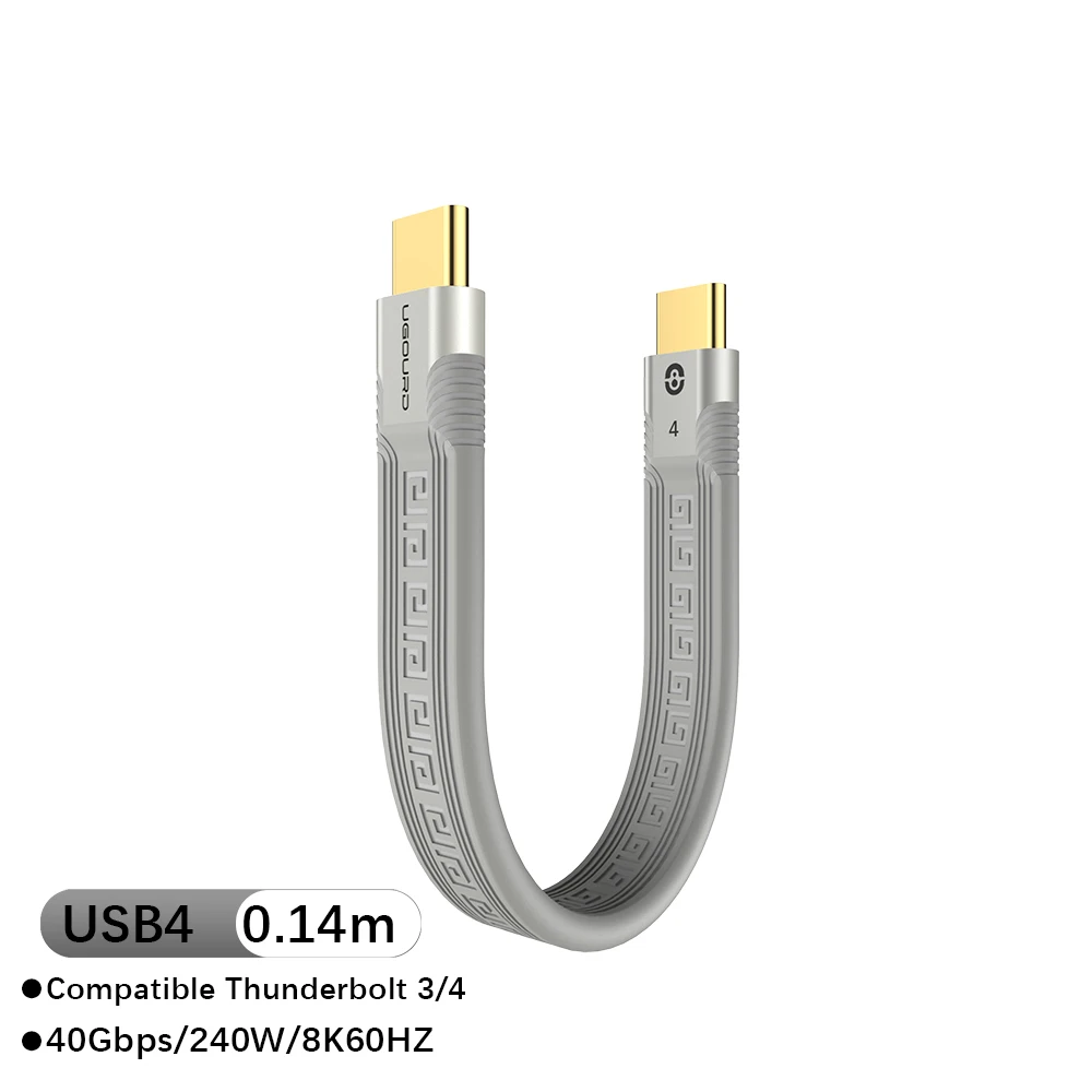 Korte USB 4 Thunderbolt 4 FPC-kabel 40Gbps USB4 Type C Thunderbolt 3 datakabel 240W 8K 60Hz voor EGPU HDD SSD dockingstation HUB