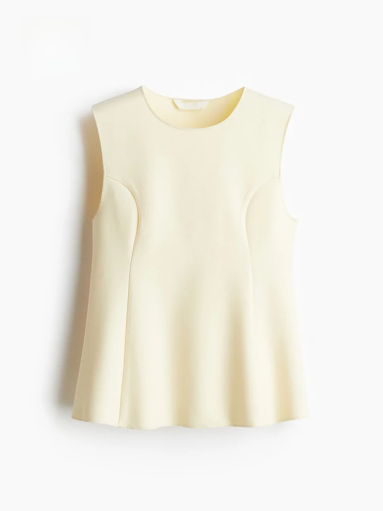 H&M 여성용 양면 패브릭 스커트 조끼 여름 신착 29580 Elastic Waisand 폴리에스테르 블렌드 편안한 핏