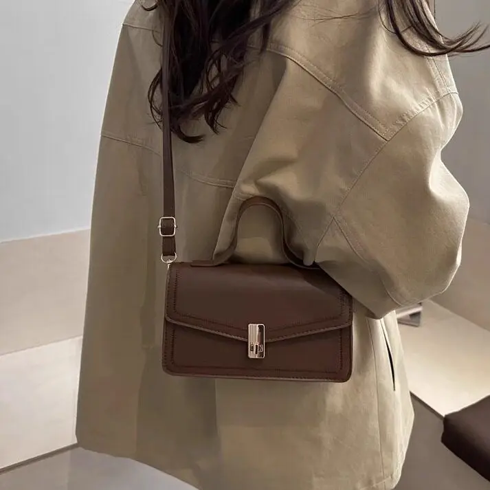 

Женская сумка через плечо для повседневного использования, винтажная, ретро, на одно плечо, класса люкс, новинка 2025 года, повседневный простой стиль