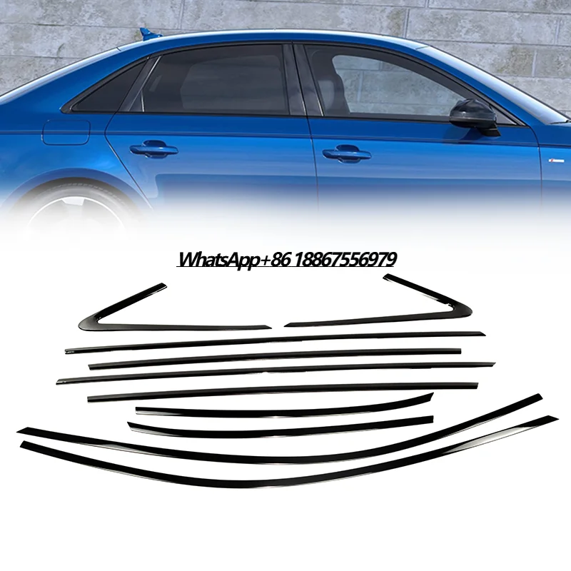 

Wholesale Custom A4 B9PA 2017-2019 Exterior Accessories Stainless Steel Black Door Chrome Window Decorative Moulding Trim