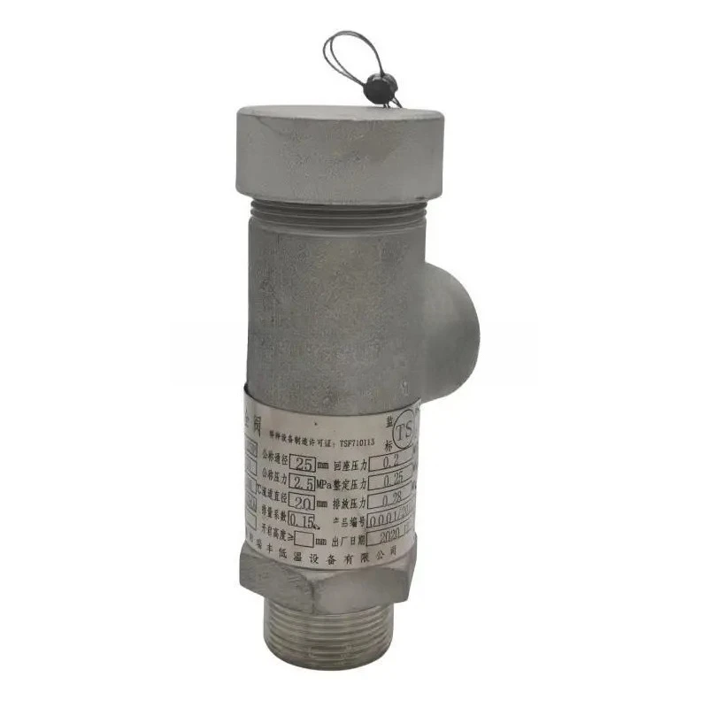 cryogenic safety valve liquid nitrogen liquid oxygen spring 304 fully adjustable automatic pressure relief valve DA21F-40P