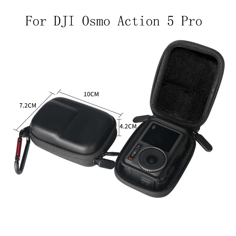 Mini Travel Carrying Bag for DJI Osmo Action 5 Pro Camera Protective Case Portable Waterproof Storage Bag with Backpack Hook