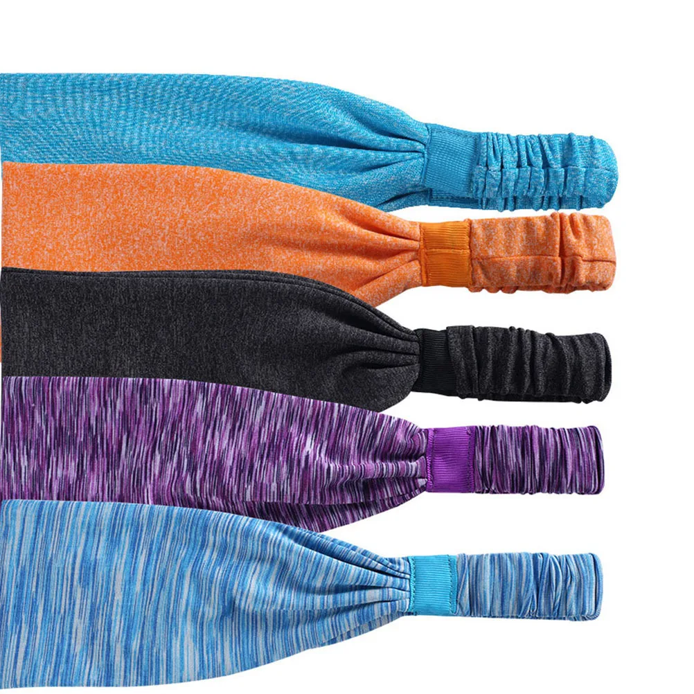 

Unisex Grey Stripe Yoga Headband Stretchy Sweat Wicking Sports Headband Running Fitness Basketball Tennis Gym Outerwear