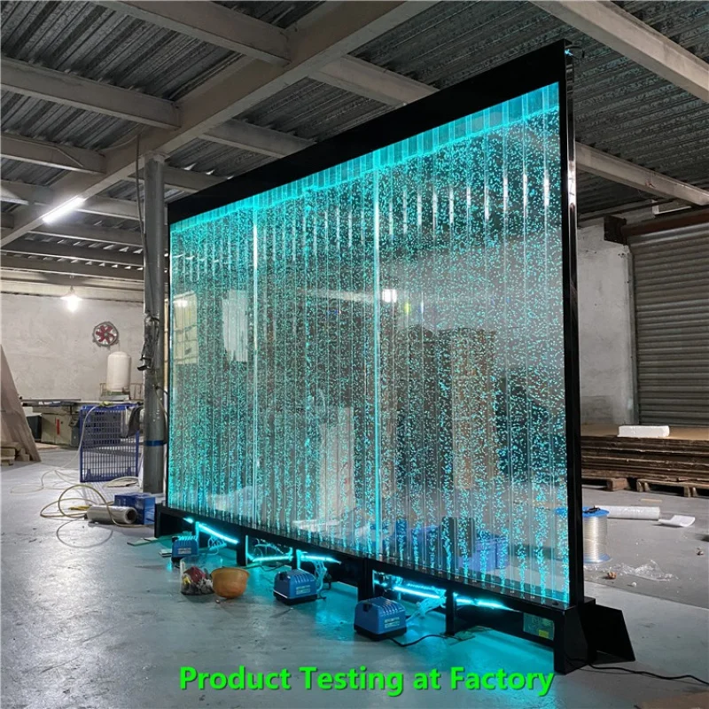 Custom. Remote Control Color Changing LED Light Acrylic Aquarium Bubble Wall Background Decorative Partition