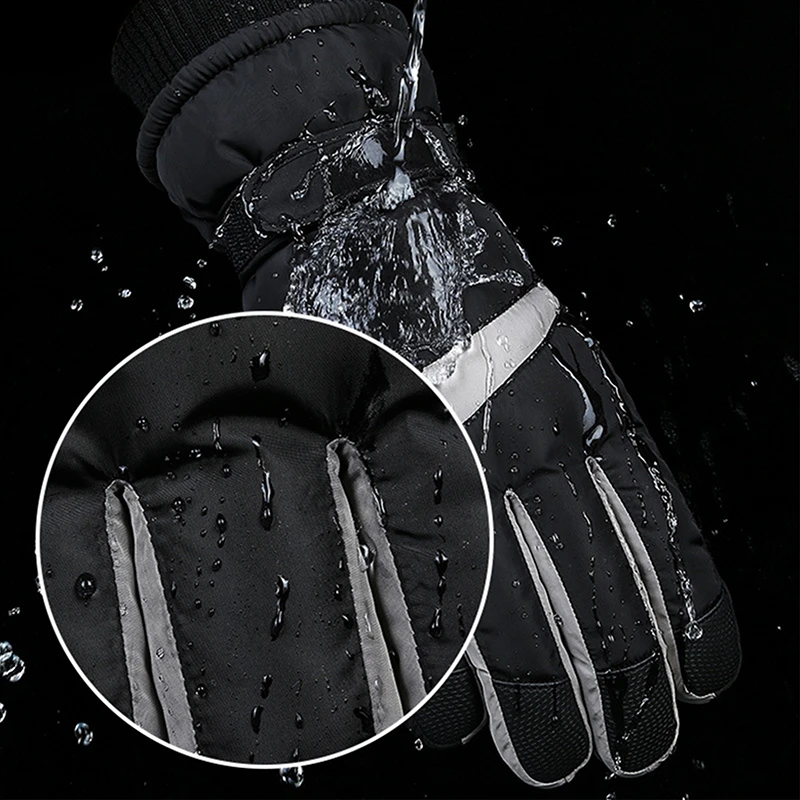 Winter Snowboard Ski Gloves Full Finger Fleece Touch Screen Waterproof Motorcycle Cycling Thermal Warm Snow Gloves Men Women