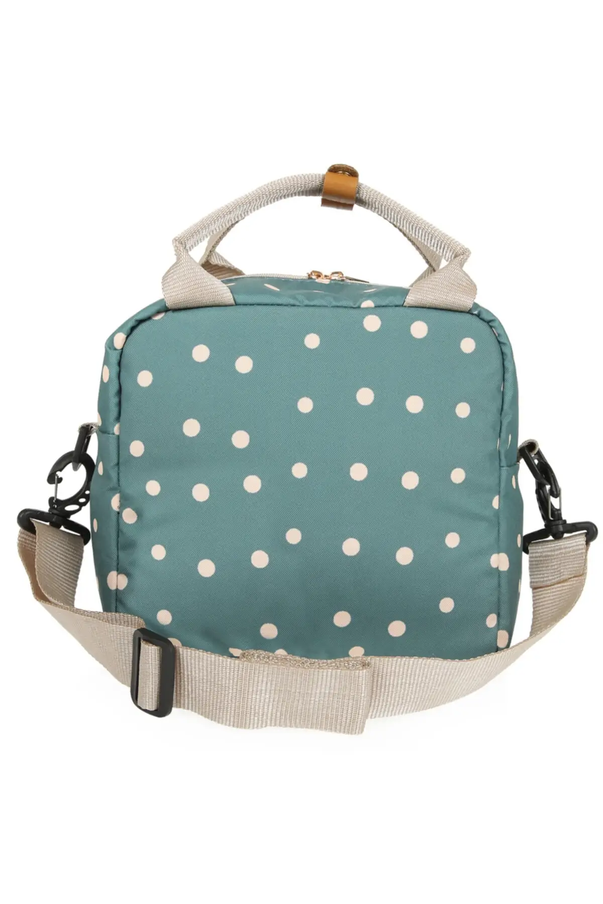 Mãe e bebê verde isolamento térmico comida transportando saco de cuidados