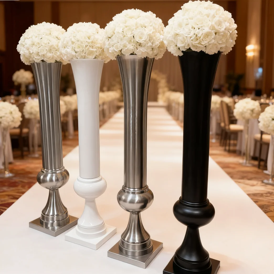 6pcs )f30Wedding Props Wrought Iron Tree Floor Candelabra Centerpieces Flower Stand Setno  Crystal Candle Holder for Wedding