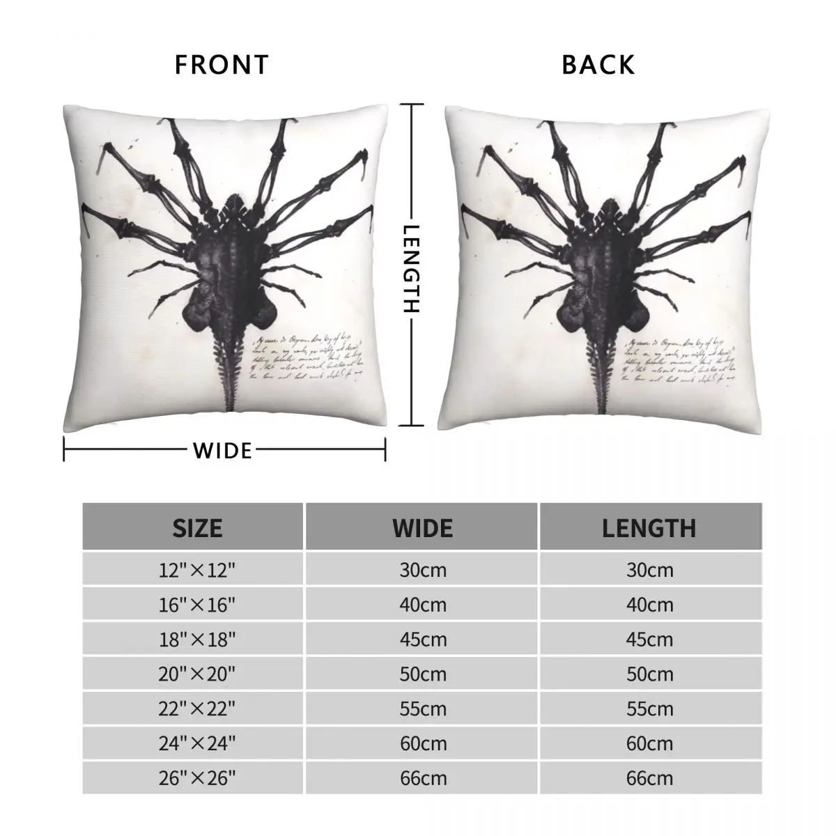 Facehugger Pillowcase Polyester Linen Velvet Creative Zip Decor Throw Pillow Case Home Cushion Cover