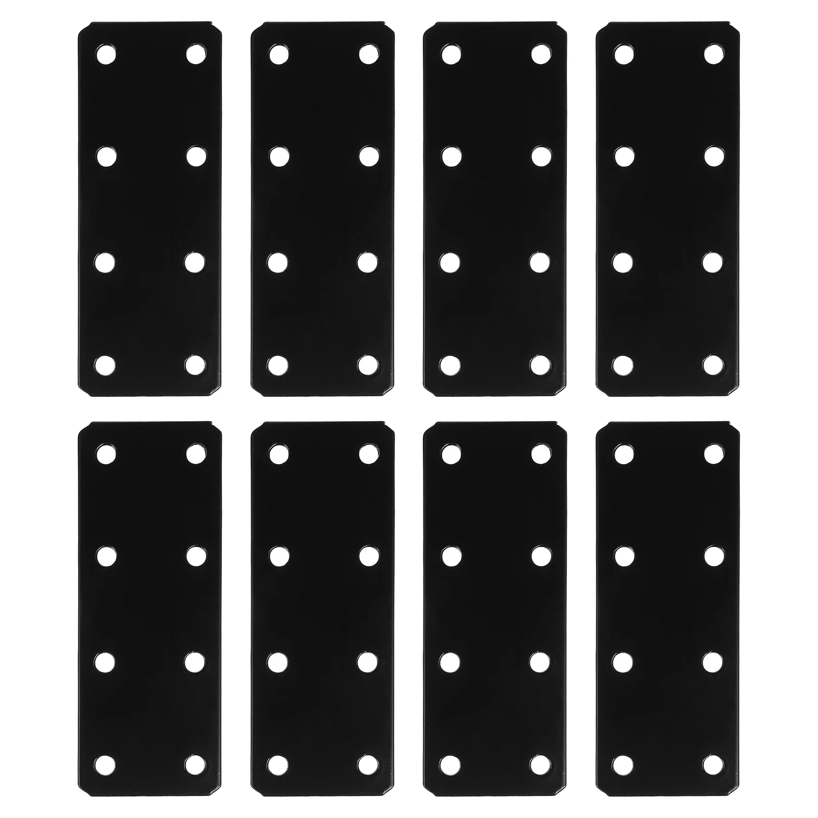 

8pcs Iron Brackets 38x100mm Black Square Furniture Repair Straight Mending Plates Hardware Accessories